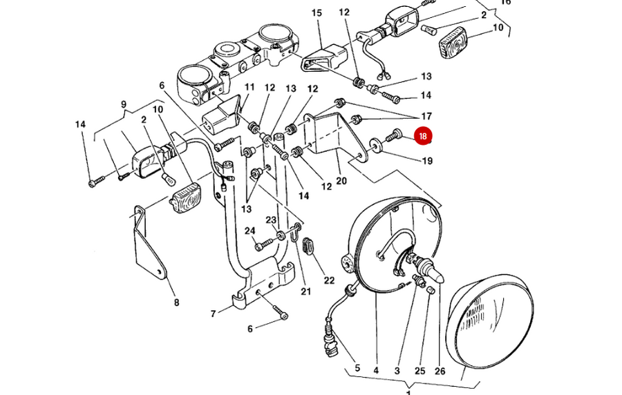 New Headlight Screw Tceir M8X25 - Ducati