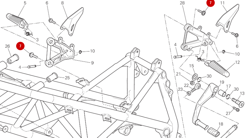 Screw M8X18 Footrest Plate Fixing NEW - Ducati