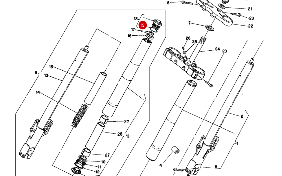 Joint Torique Bouchon Fourche NEUF - Ducati