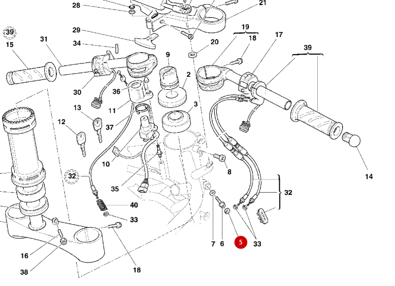 Circlip Steering Column Eccentric Stop NEW - Ducati
