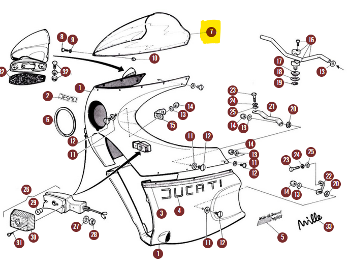 Bulle 1000 REPLICA Mike Hailwood NEUVE - Ducati