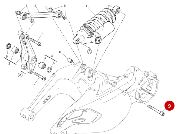 Shock Absorber Mounting Screw - Ducati