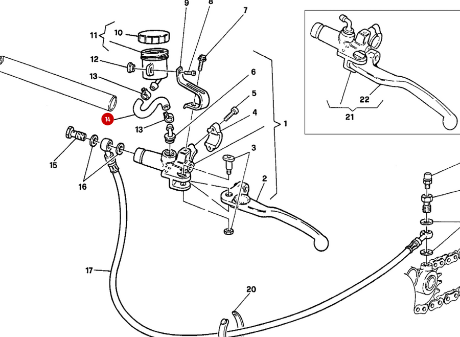 NEW Clutch Reservoir Hose - Ducati