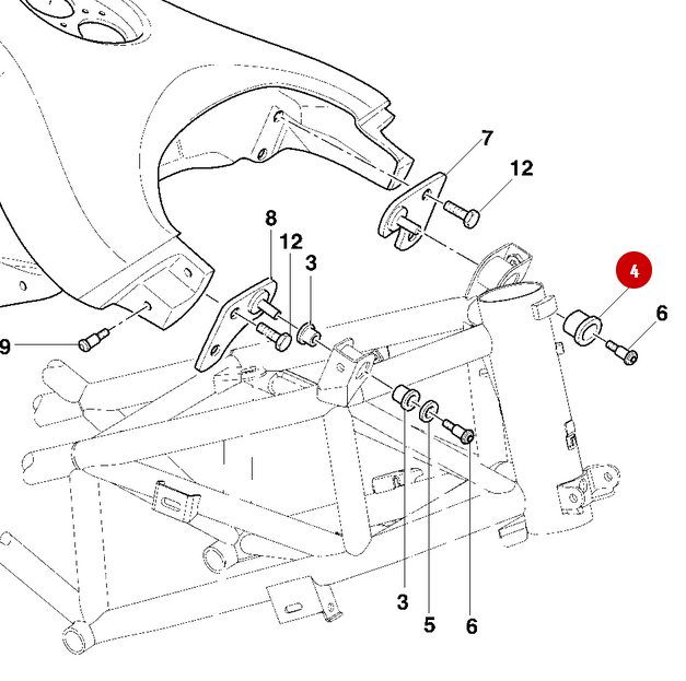 Caoutchouc Avant Gauche NEUVE - Ducati