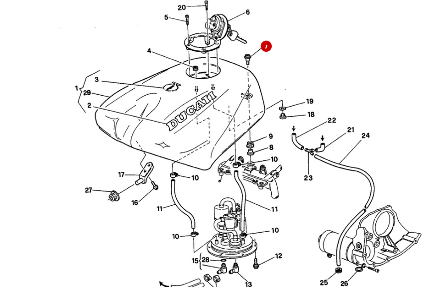 New Bichromated Fuel Tank Fixing Screw - Ducati