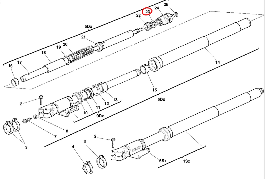 Fork spacer upper washer - Ducati
