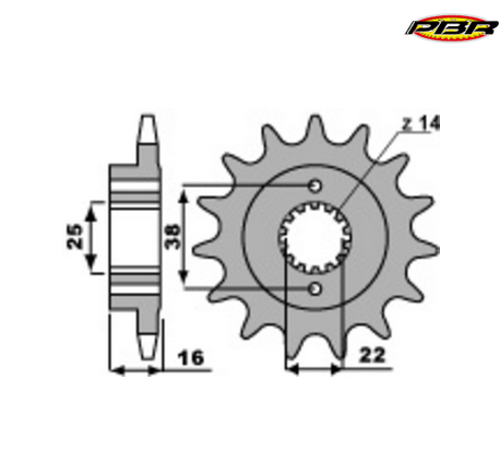 PBR NEW 14-tooth gearbox output sprocket - Ducati