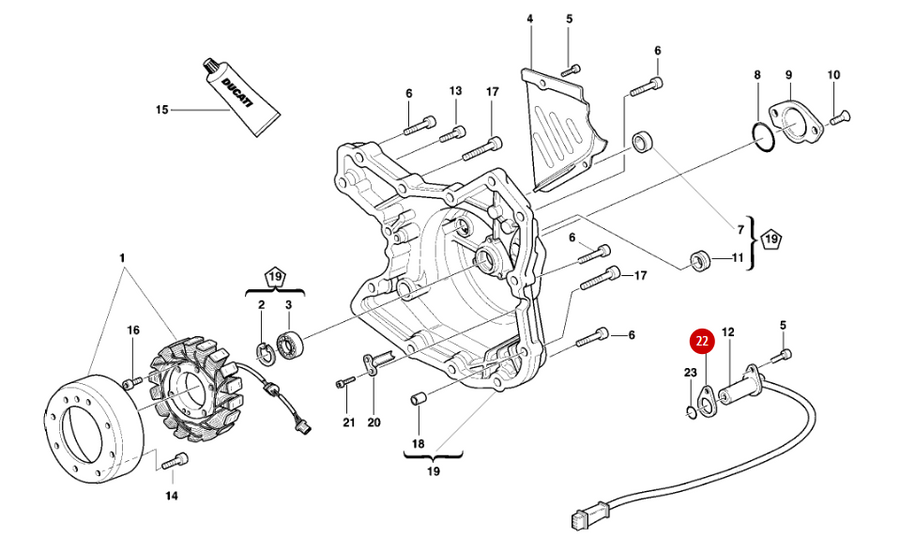 0.6mm phase sensor gasket NEW - Ducati