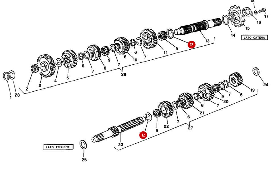 Rondelle de butée boîte de vitesse 0.5mm NEUVE - Ducati