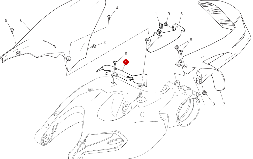 Passage durite sur monobras - Ducati