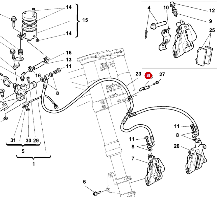 Front brake hose support NEW - Ducati