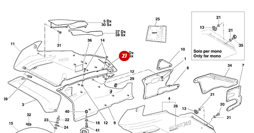 Left Fairing Panel NEW - Ducati