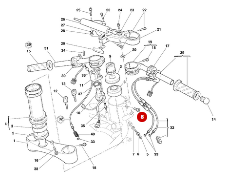 Steering Column Lock Screw NEW - Ducati