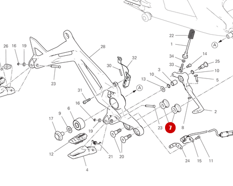 Footrest Plate Silent Block NEW - Ducati