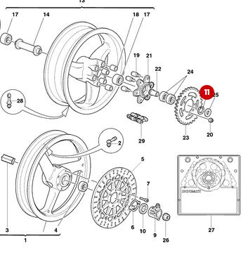 Circlips Ecrou Couronne NEUF - Ducati