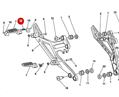 NEW Footrest Spring - Ducati