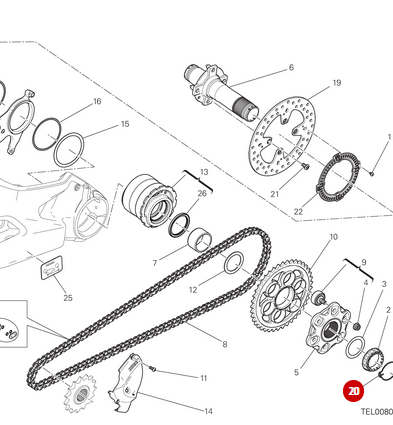 Clips Roue Arrière NEUF - Ducati