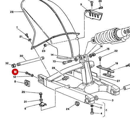 NEW Chain Adjuster Screw - Ducati