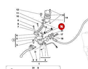 Brake Master Cylinder Hose NEW - Ducati