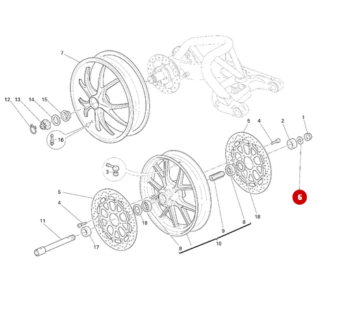 Front Wheel Washer NEW - Ducati