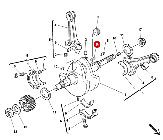 Key 4X4X10 Uni 6604 NEW - Ducati