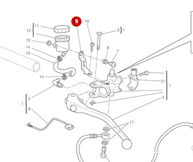 Clutch Reservoir Bracket NEW - Ducati