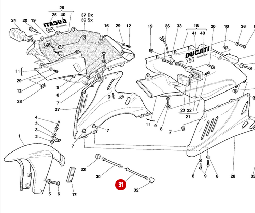 NEW Left Stanchion - Ducati