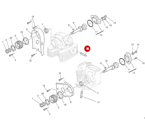 Goujon Collecteur Echappement M8X16 NEUF - Ducati