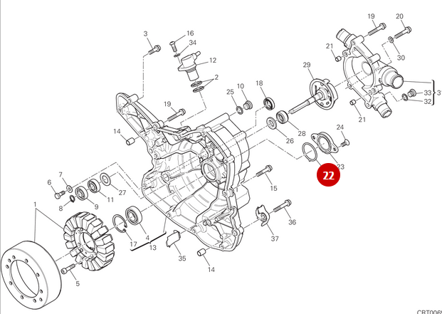 O-ring 32.99X2.62 Alternator Cover NEW - Ducati