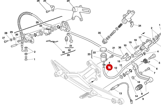 NEW Rear Brake Hose - Ducati