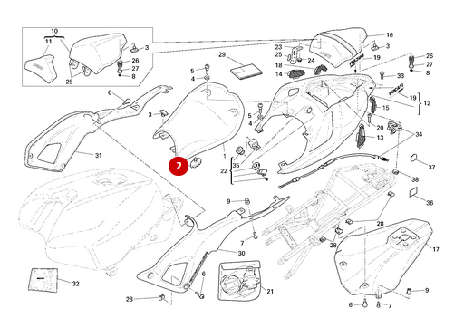 Rubber Seat Mount NEW - Ducati