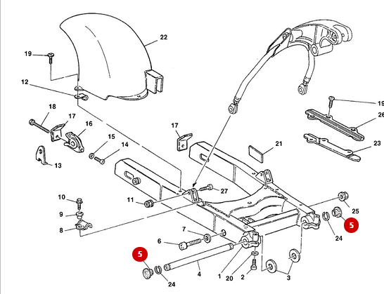 Swingarm Pivot Cap NEW - Ducati