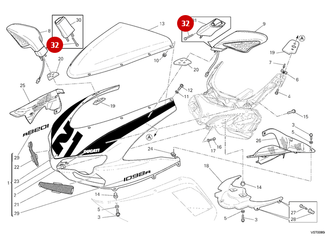 New M4X35 Titanium Screw - Ducati