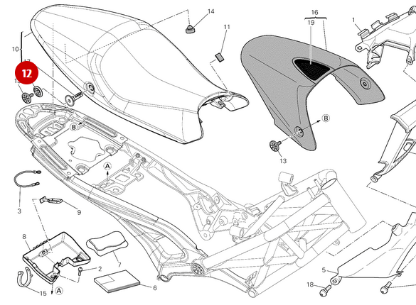 Spacer for NEW Rear Fairing - Ducati