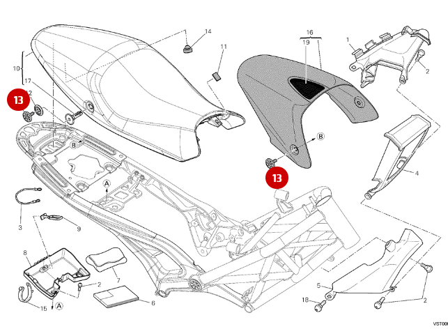 NEW Rear Cowl Screw - Ducati