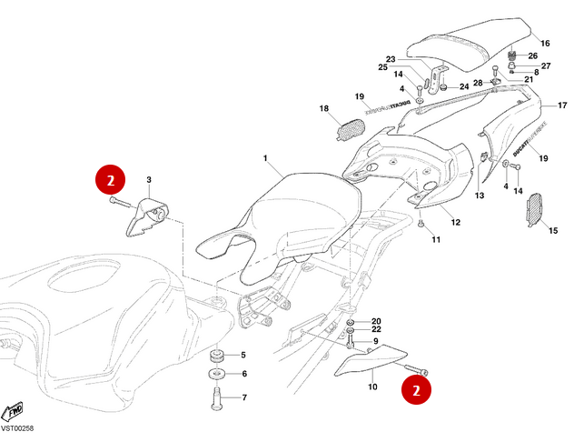 Seat Fixing Screw NEW - Ducati