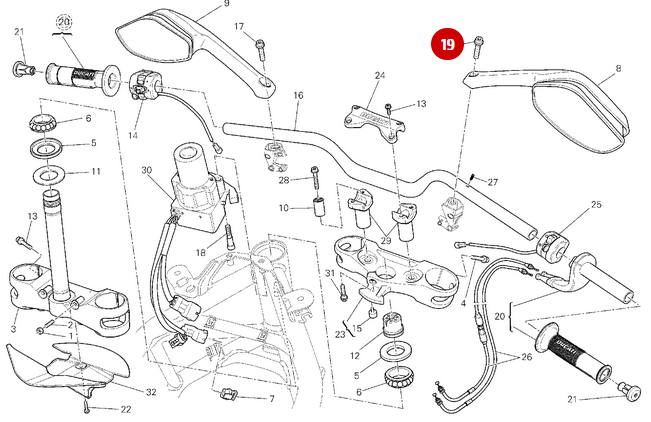 Left-Hand Thread Pin NEW - Ducati