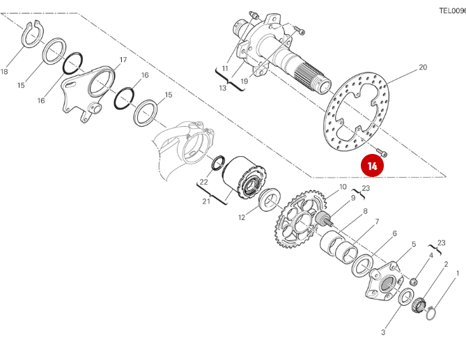 Screw Tceir M8X14 NEW - Ducati