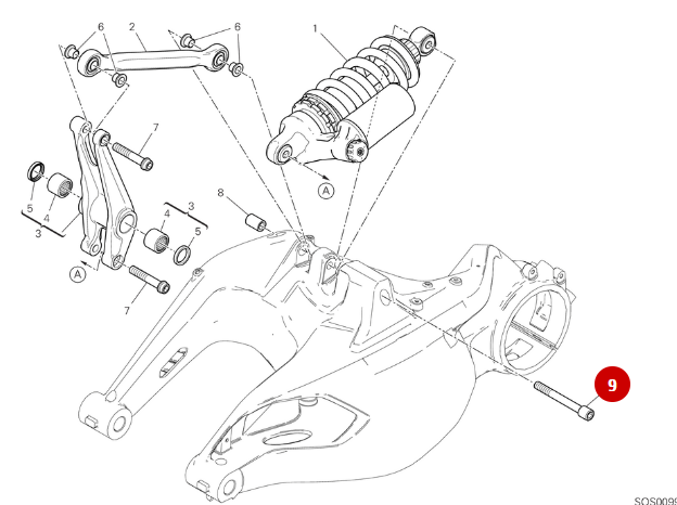 Shock Absorber Fixing Screw NEW - Ducati