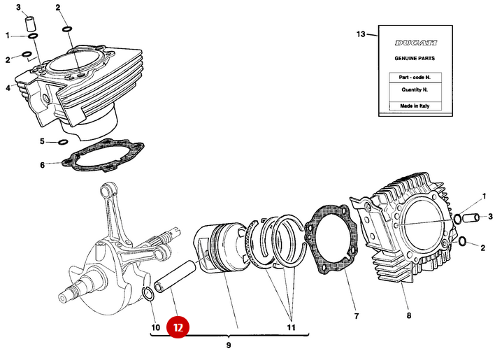 NEW Piston Pin - Ducati