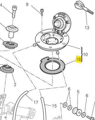 Gasket, Reservoir Cap NEW - Ducati
