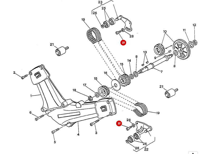 New Tensioner Pulley Screws - Ducati
