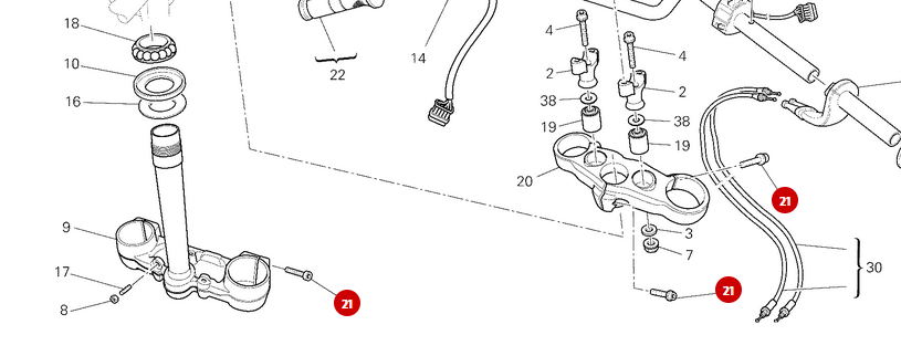 Tceif M8X30 Fork Yoke NEW - Ducati