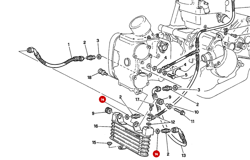 NEW Aluminum Oil Cooler Gasket - Ducati