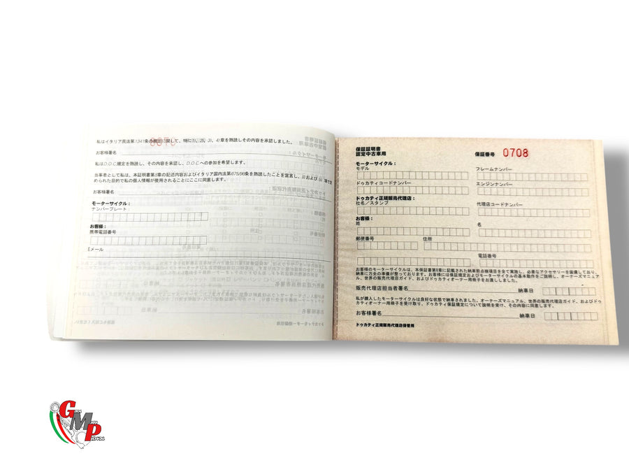Warranty booklet JAPAN 2002 - Ducati