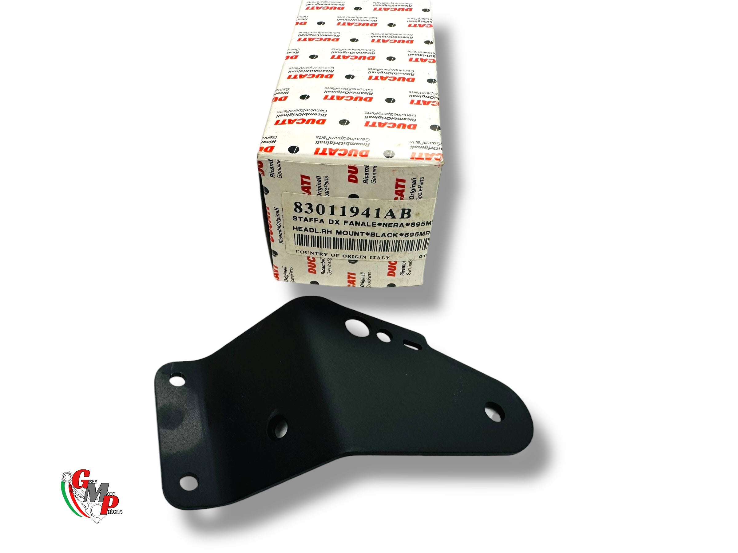 Pair of Black Headlight Brackets - Ducati