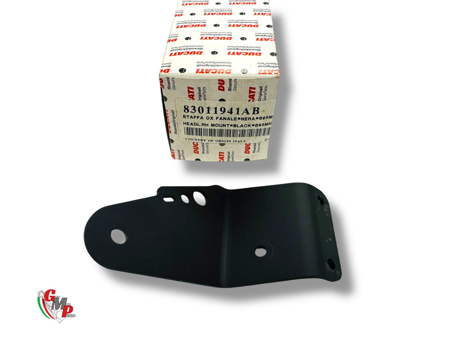 Pair of Black Headlight Brackets - Ducati