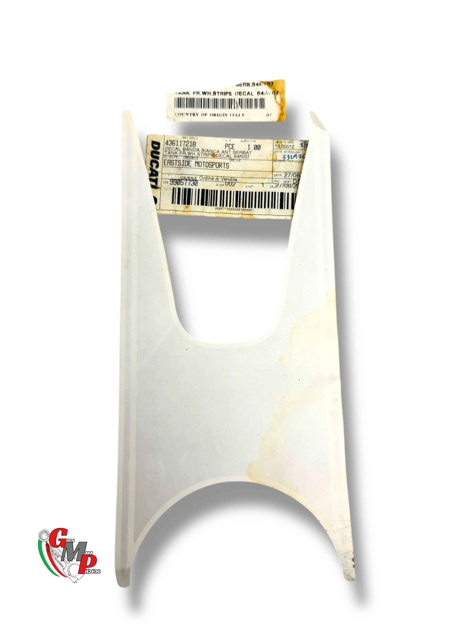 White Mesh Tank Sticker Decal - Ducati Monster S4R