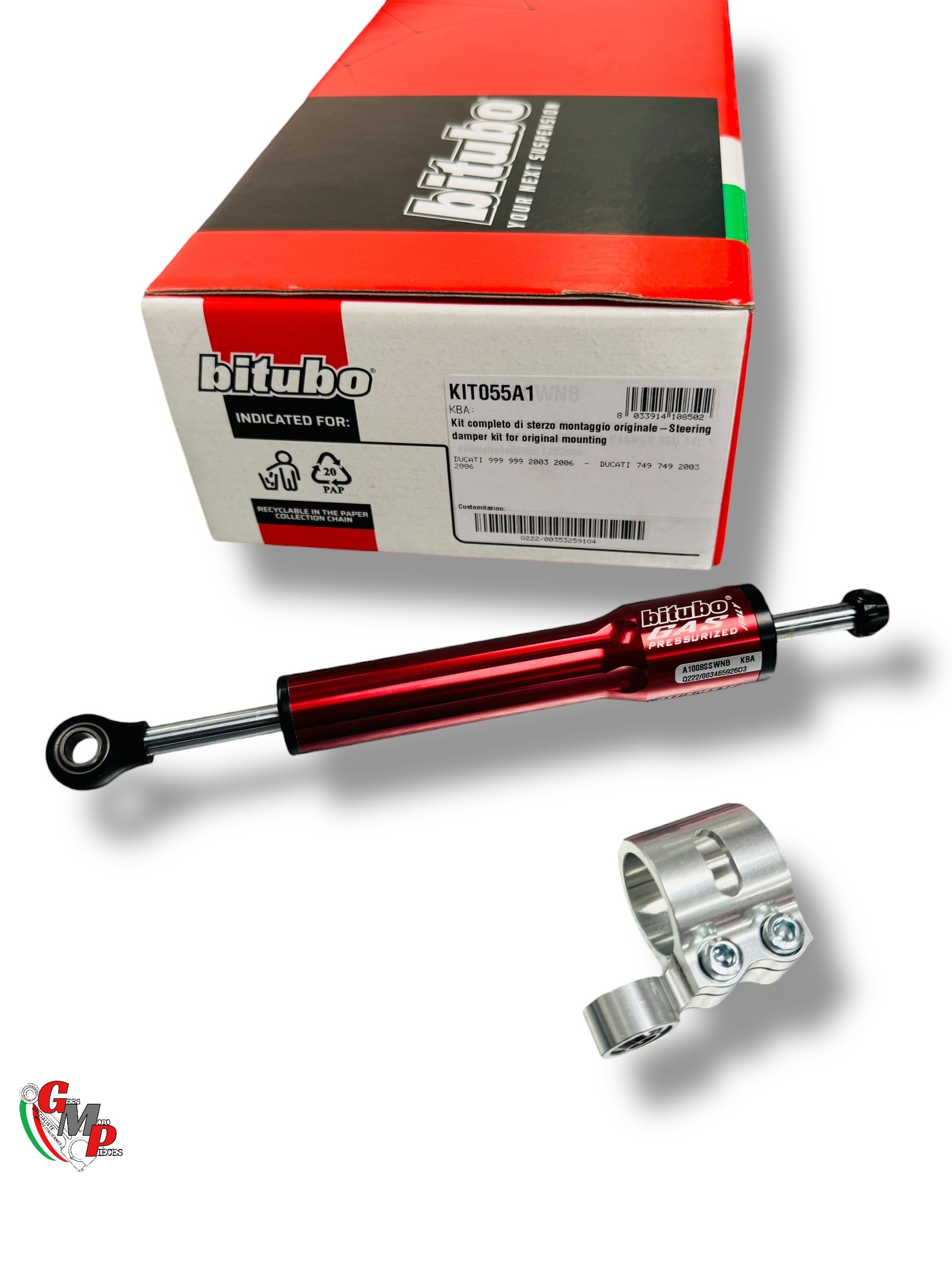 Kit amortisseur de direction Racing BITUBO NEUF rouge - Ducati