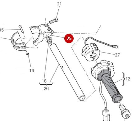 Front right brake caliper half - Ducati